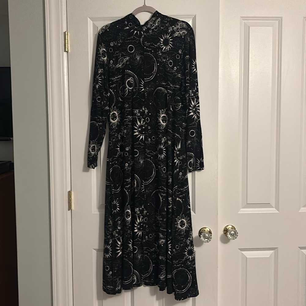 Johnny Was THE JANIE FAVORITE SEAMED MOCK NECK DRESS Celestial Moon Sun